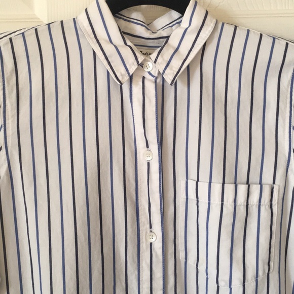 Madewell white striped button down top sz Xxs - Picture 3 of 5